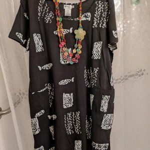 Cotton Dress with Short Sleeves and Pockets! 2X